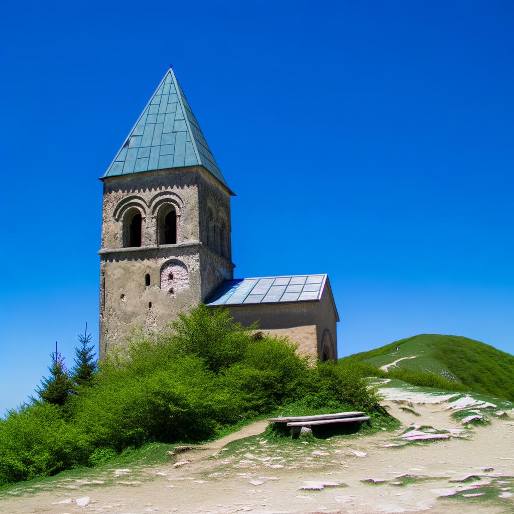 Kirchturm auf einem Berg